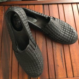 Michael Kors all black slip on shoes